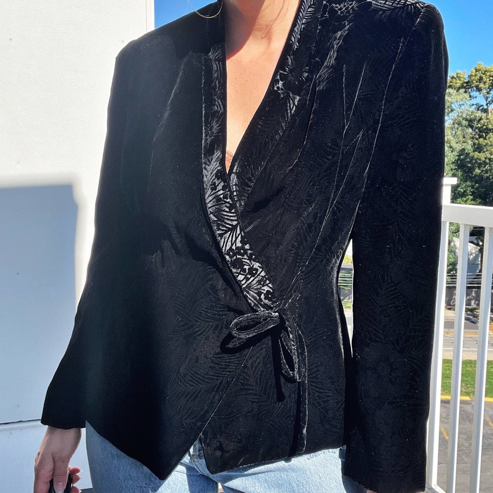 Vintage Black Velvet Blazer